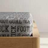 Football Grey Kids Single Fitted Sheet 2