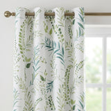 Fernworthy Green Leaf Print Ready Made Eyelet Curtains 2