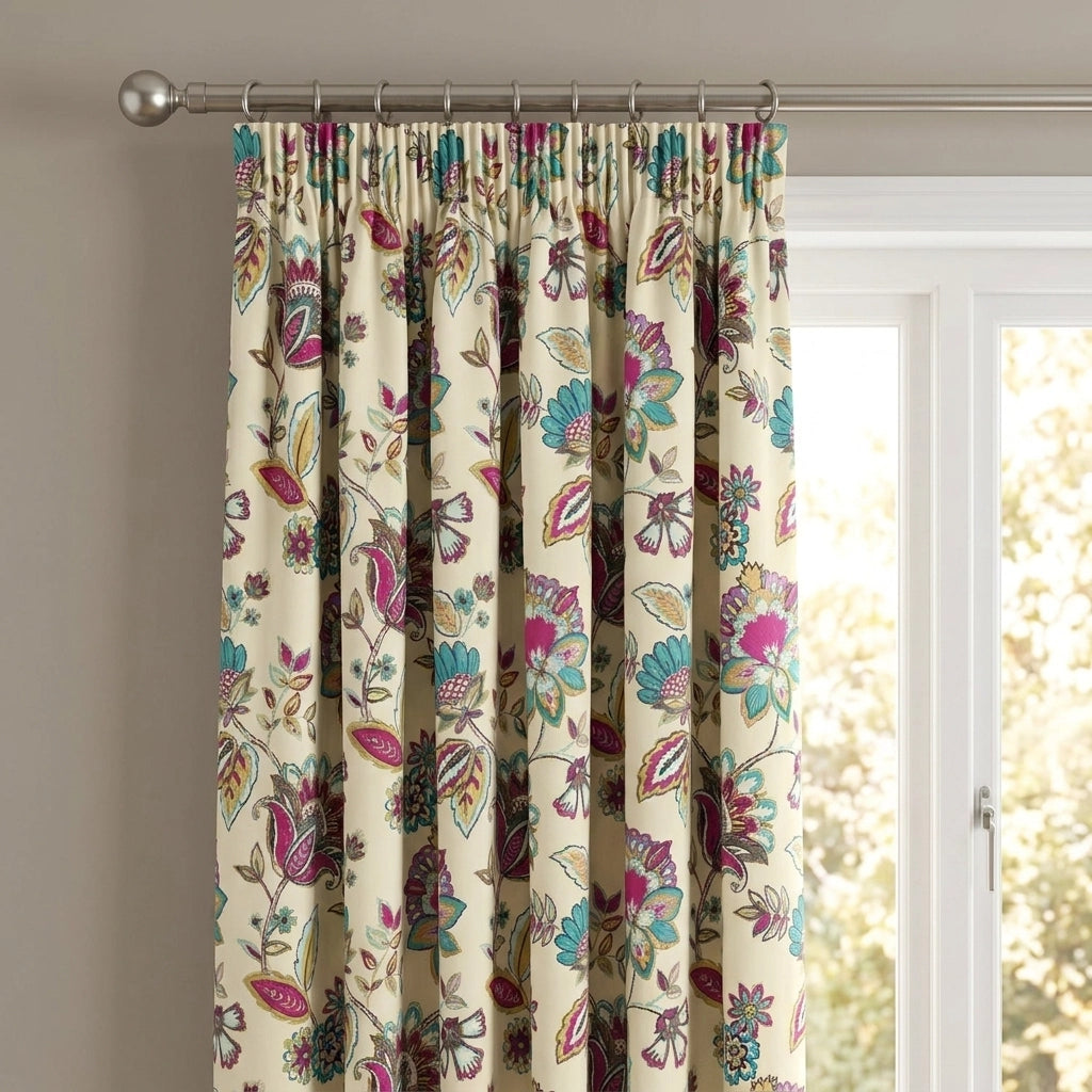 Marinelli Floral Pencil Pleat Curtains 2