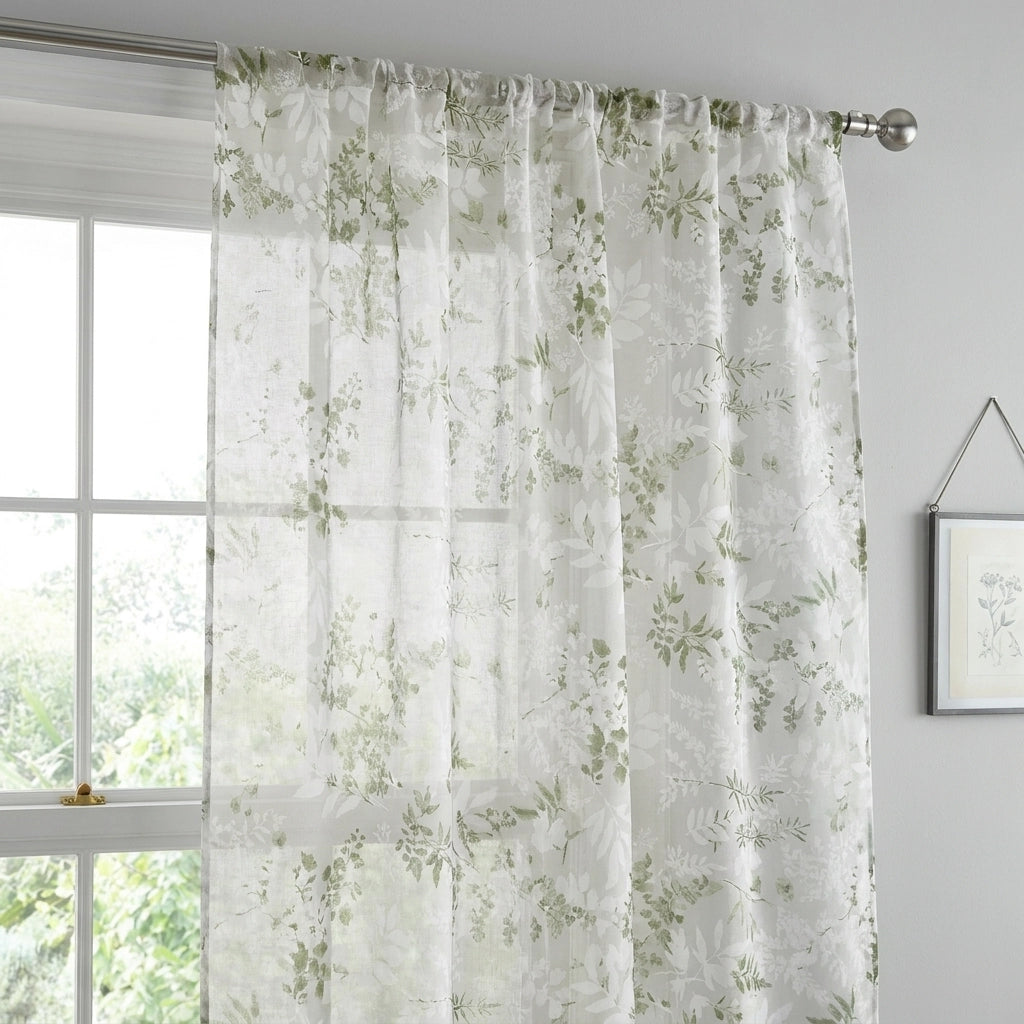 Tiverton Floral Voile Curtain Panel 2