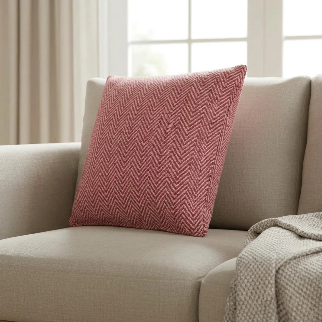 Skye 100% Cotton Red Cushion Cover 17" x 17