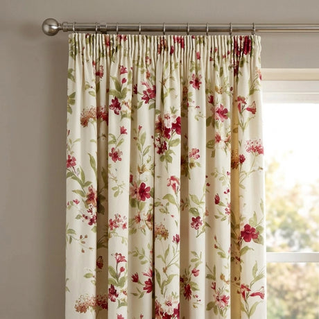 Jeannie Floral Pencil Pleat Tape Top Curtains 2