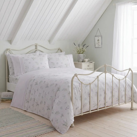 Chloe Lace Trim Polycotton Duvet Cover Set Lilac 2