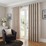 Botanic Chenille Eyelet Curtains - Cream