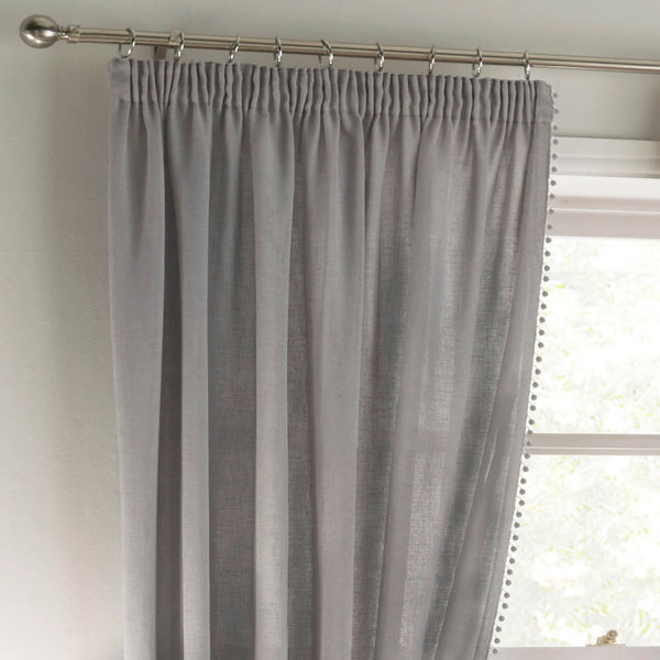 Tobago Tape Top Voile Curtains Grey