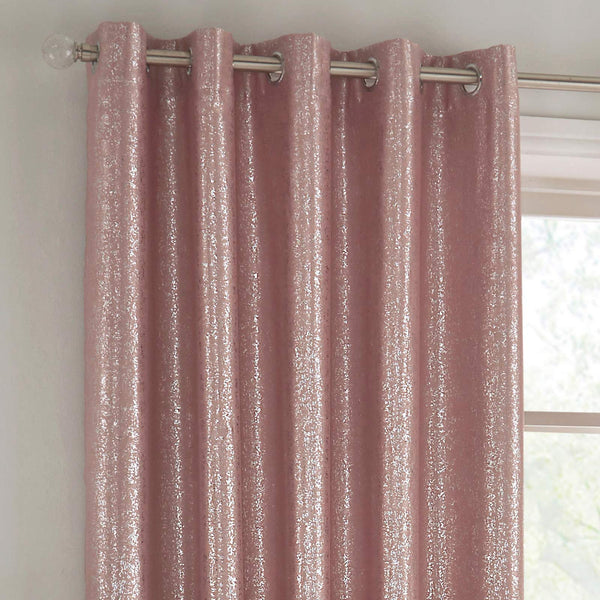 Halo Thermal Block Out Eyelet Curtains Pink