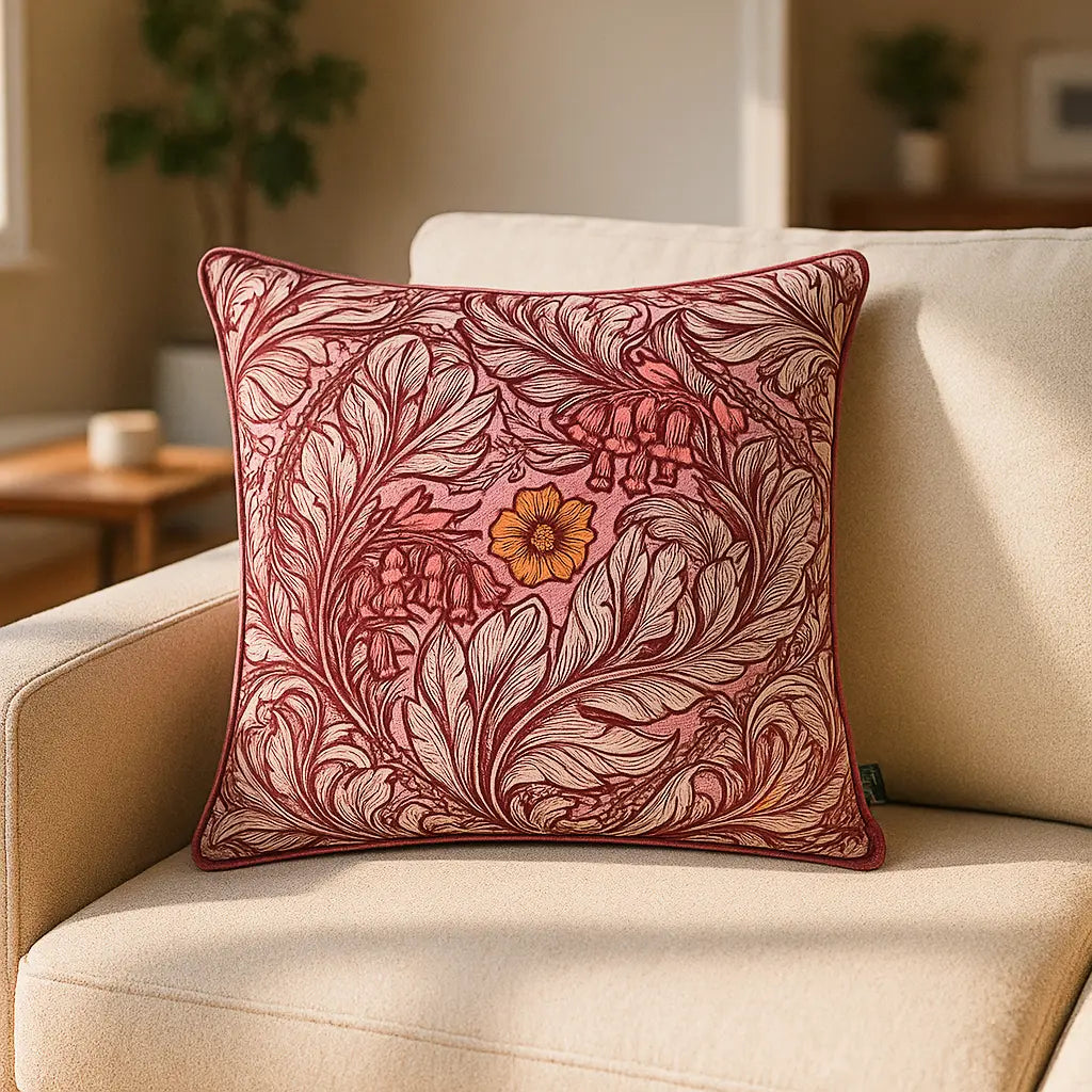 Laurence Llewelyn-Bowen Rambleicious Velvet Claret Filled Cushion 55cm x 55cm
