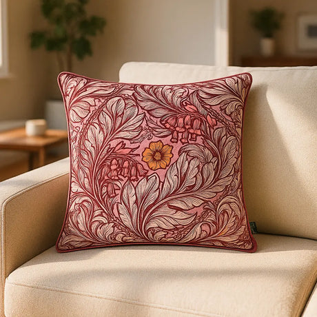Laurence Llewelyn-Bowen Rambleicious Velvet Filled Cushion 55cm x 55cm - Claret