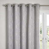 Harvest Jacquard Silver Ready Made Eyelet Curtains 2