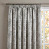Fiji Jacquard Palm Lined Tape Top Curtains Silver 2
