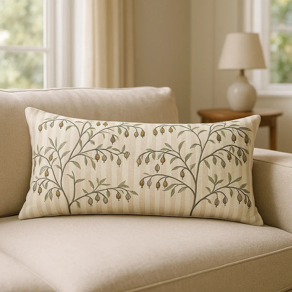 Chinese Lanterns Cushion Cover 12" x 26" - Linen