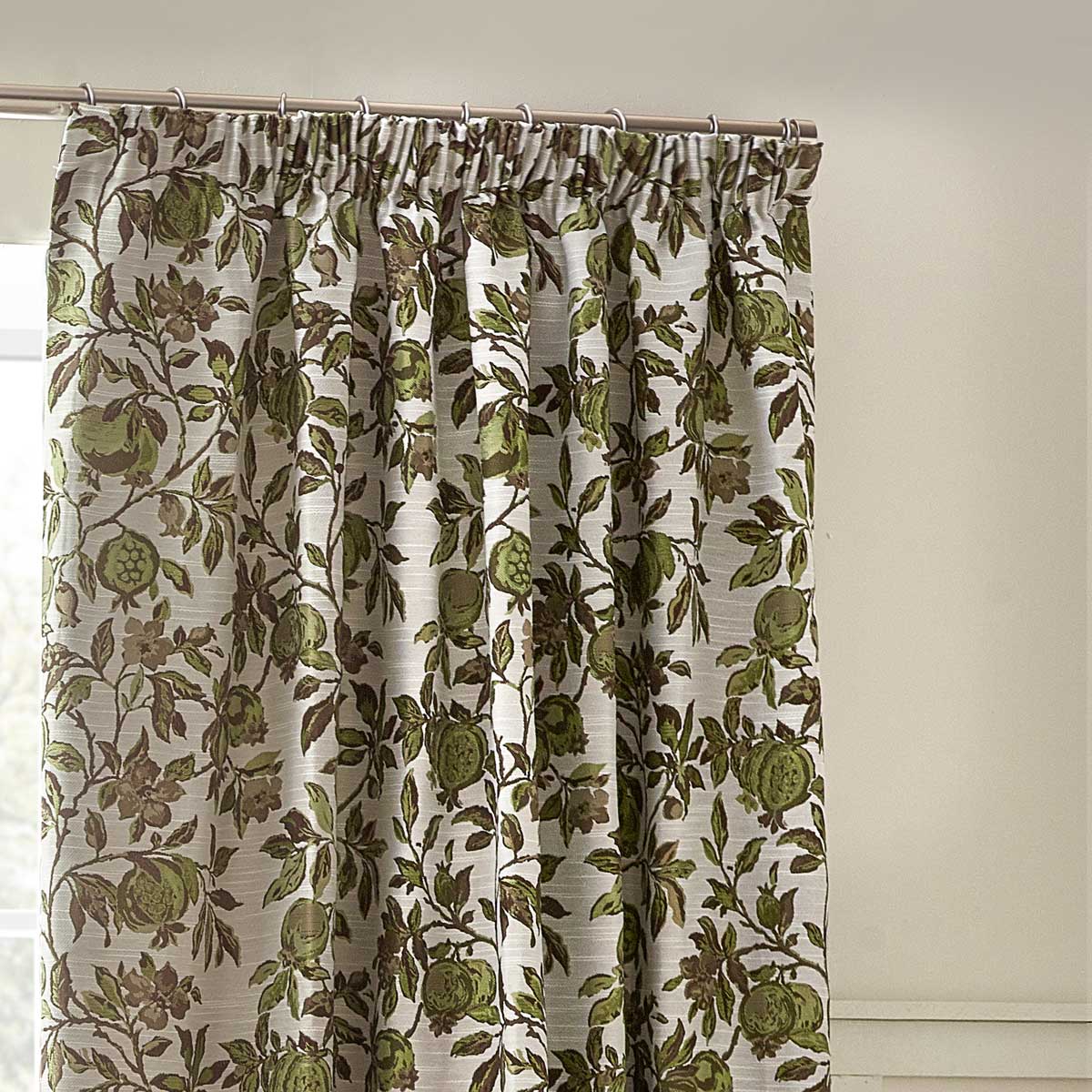 Pomegranate Jacquard Tape Top Pencil Pleat Curtains by Wylder Nature