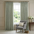 Aveline Floral Pencil Pleat Ready Made Curtains - Green