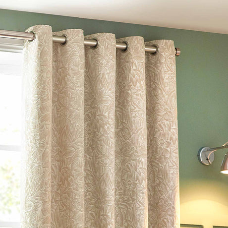 Grantley Jacquard Eyelet Curtains Natural by Wylder Nature