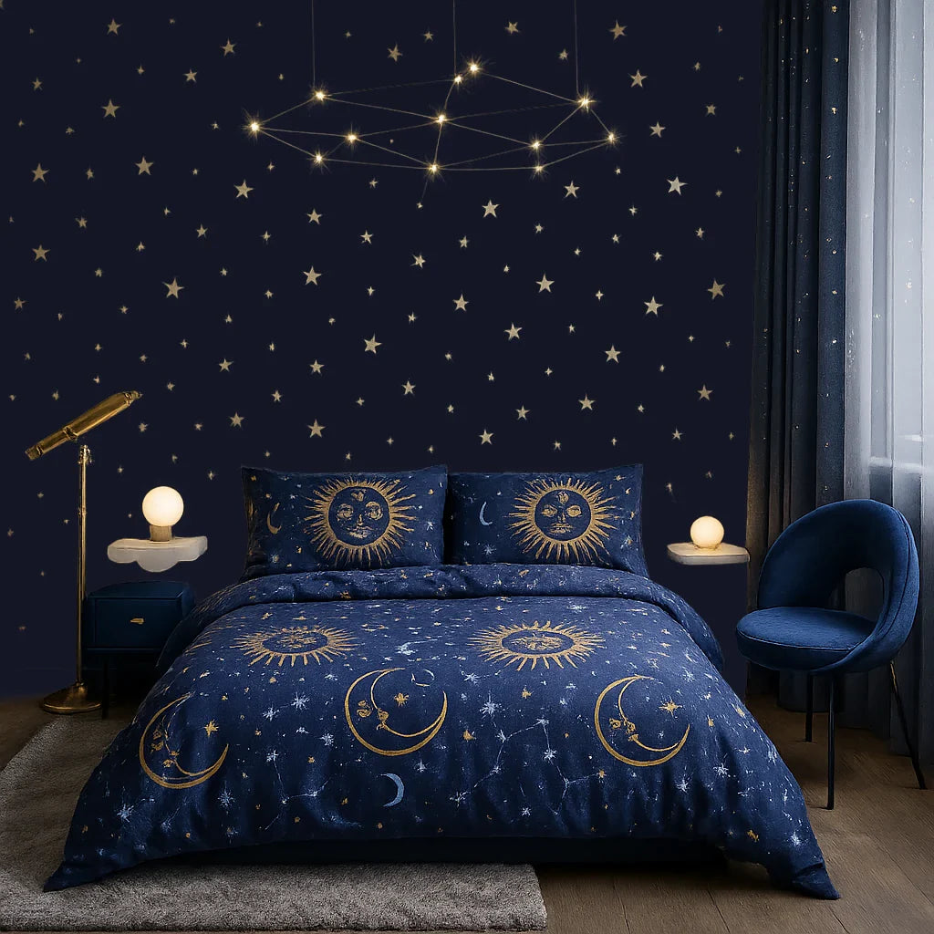 Celestial Blue Duvet Cover Bedding Set