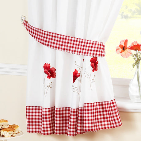 Poppies Tape Top Kitchen Pelmet by Alan Symonds