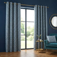 Cambourne Thermal Eyelet Curtains - Blue