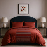New York Faux Silk Duvet Cover Set - Red