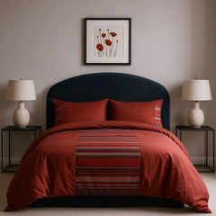 New York Faux Silk Red Duvet Cover Bedding Set