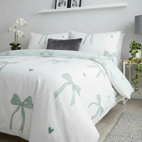 Bows Green Duvet Cover Bedding Set 2
