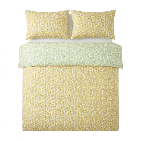 Retro Daisy Floral Yellow Polycotton Duvet Cover Set 2