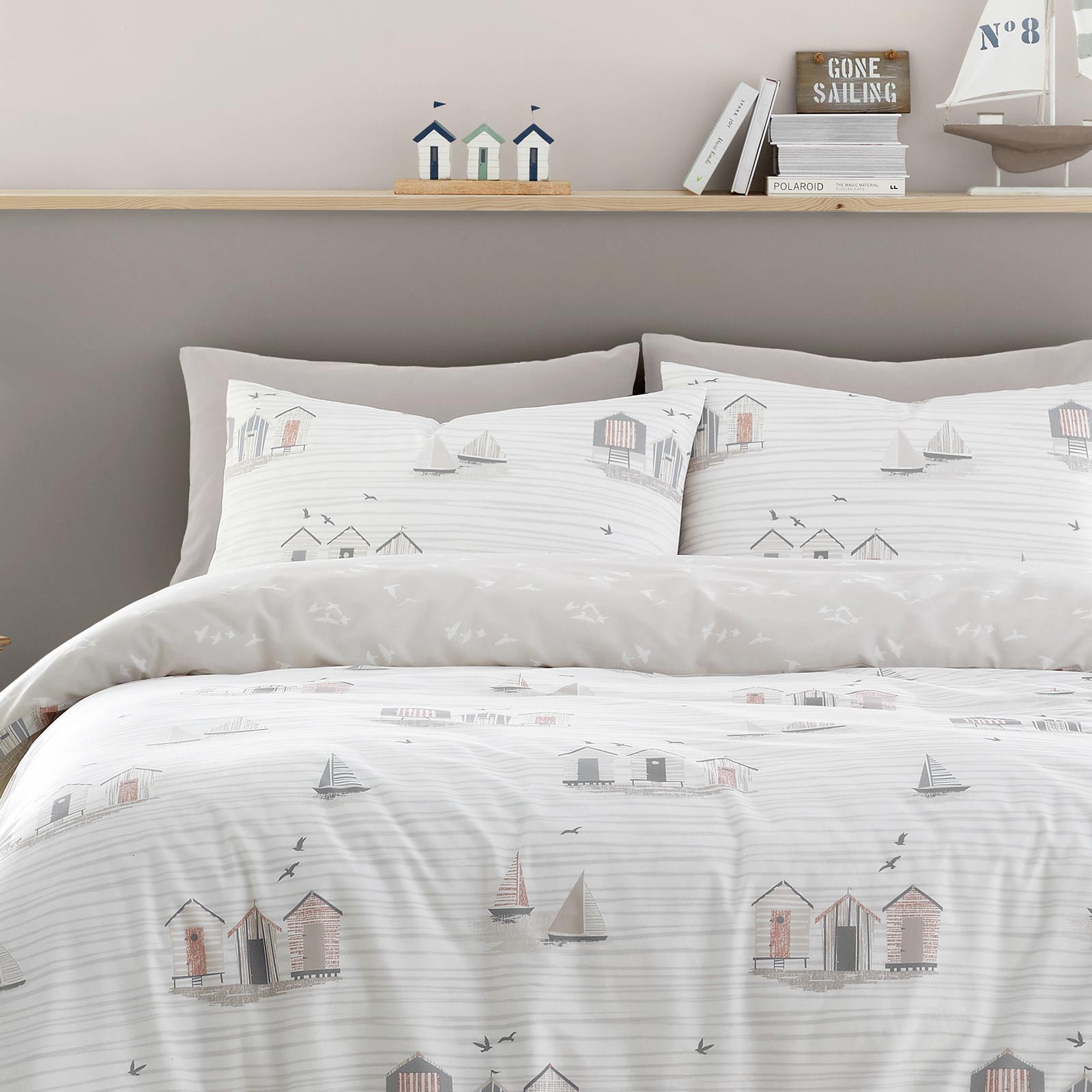Nautical Seaside Beach Huts Duvet Cover Set – Double Size, 100% Polyester, 10.5 Tog, Includes Pillowcases (EAN: 5027491789776) - View #12