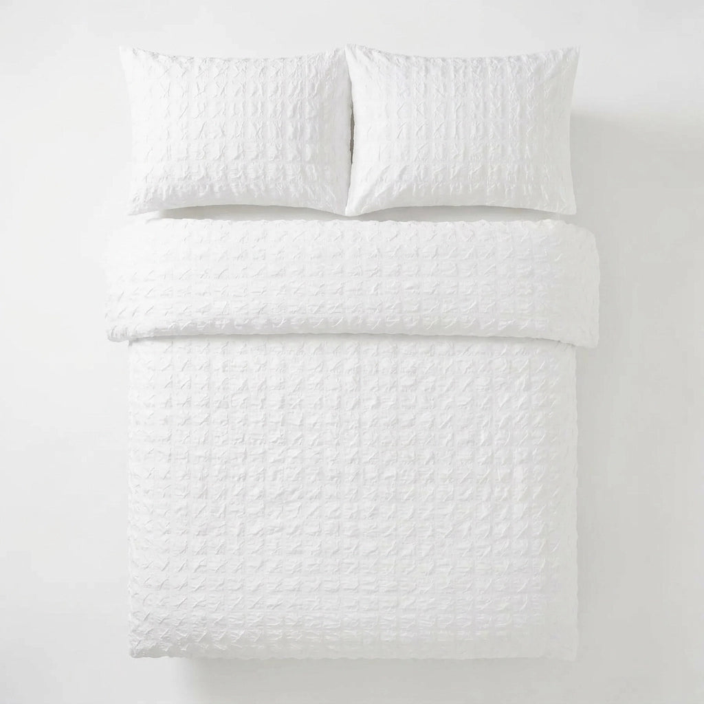 Embossed Grid Microfibre Duvet Cover Set 2