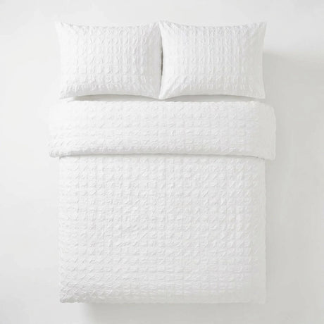Embossed Grid Microfibre Duvet Cover Set