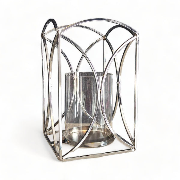 Ariana Small Silver Lantern Candle Holder