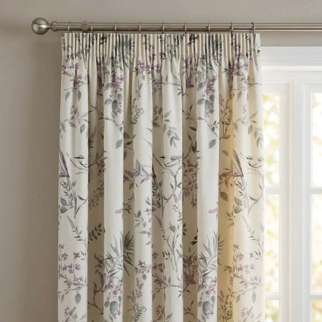 Jazmine Floral Pencil Pleat Ready Made Tape Top Curtains 2