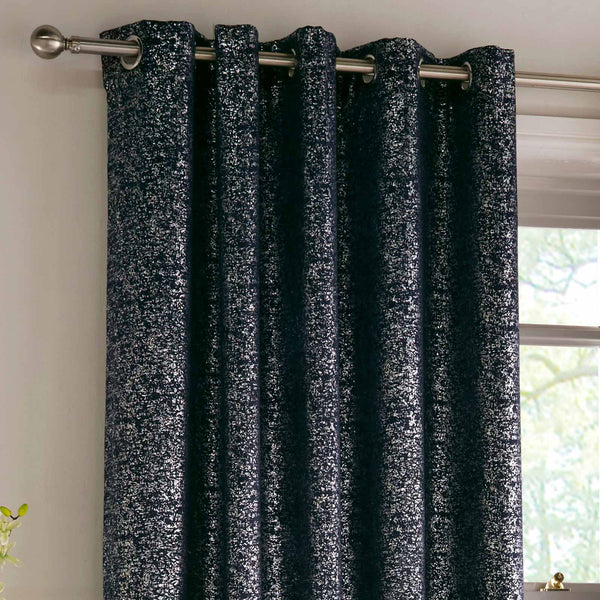 Halo Thermal Block Out Eyelet Curtains Navy