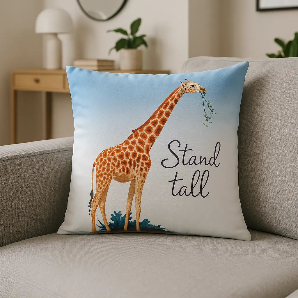 Animal and Inspirational Velvet Cushion Cover 45cm x 45cm - Stand Tall