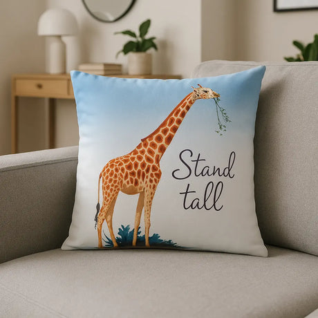 Animal and Inspirational Cushion Cover 18" x 18" - Stand Tall