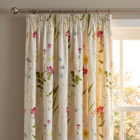 Spring Glade Floral Polycotton Pencil Pleat Curtains 2