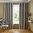 Hebden Lined Eyelet Curtains - Grey