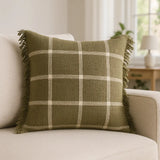 Beni Cushion Cover 18" x 18" - Moss / Natural