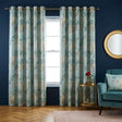 Wisteria Floral Lined Ready Made Eyelet Curtains 1
