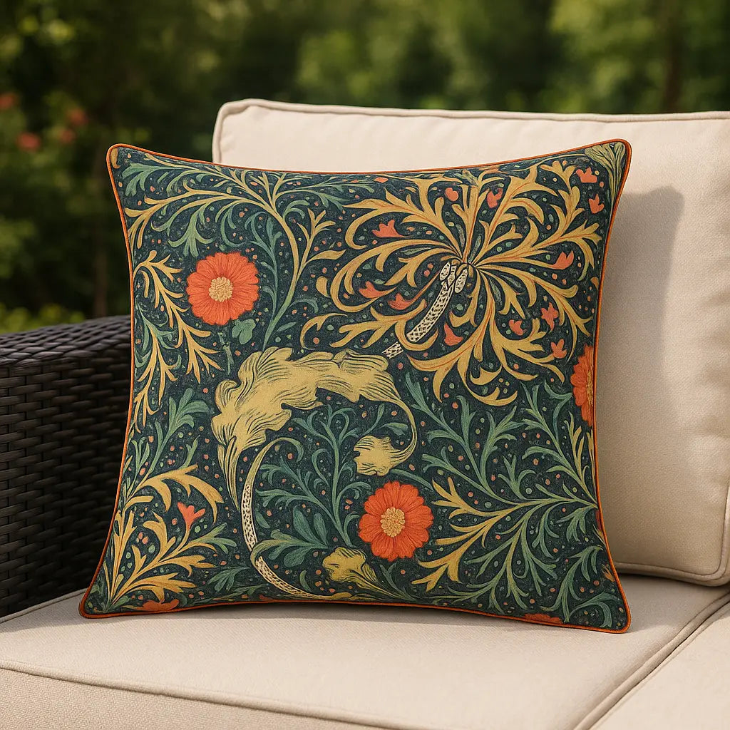 Seaweed Outdoor Cushion Cover 20" x 20" - Blue