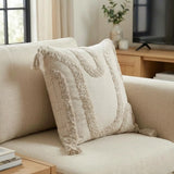 Cabana Tufted 100% Cotton Silver Cushion Cover 43cm x 43cm
