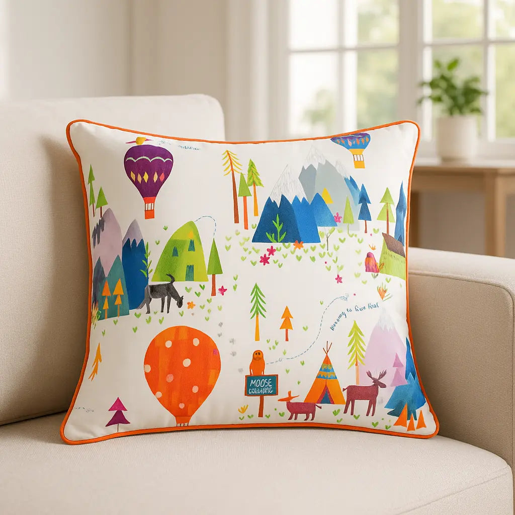 Away We Go Velvet Jungle Cushion Cover 55cm x 55cm
