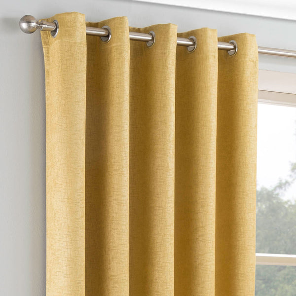 Vogue Thermal Block Out Eyelet Curtains Ochre