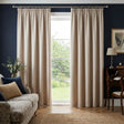 Eclipse Blackout Tape Top Pencil Pleat Curtains - Natural