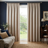 Eclipse Blackout Tape Top Pencil Pleat Curtains - Natural