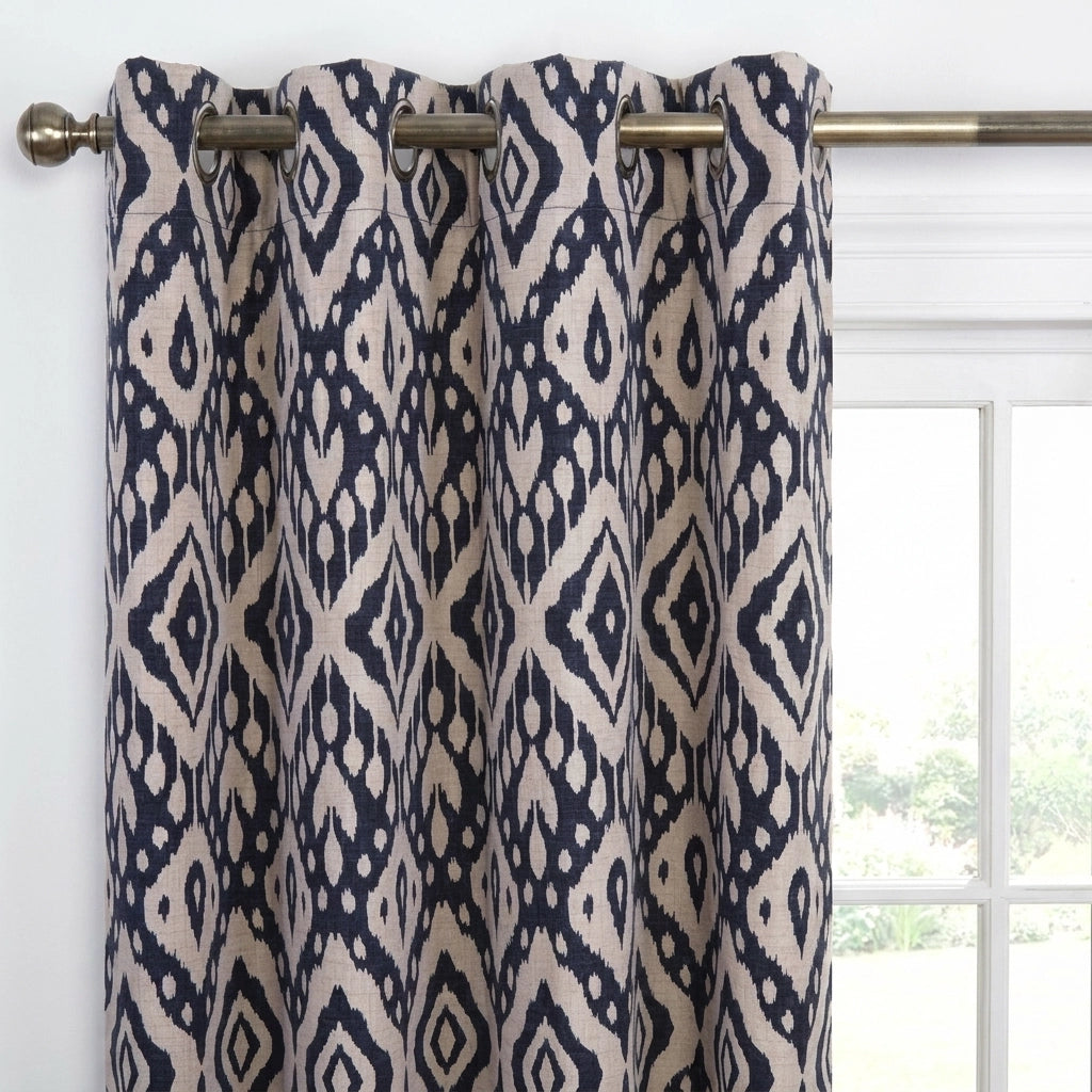 Marrakech Geometric Eyelet Curtains 2