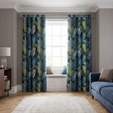 Tropical Ochre Ready Made Eyelet Curtains - Multi