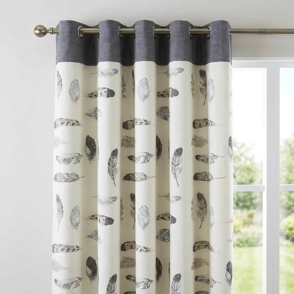 Idaho Grey 100% Cotton Eyelet Curtains 2