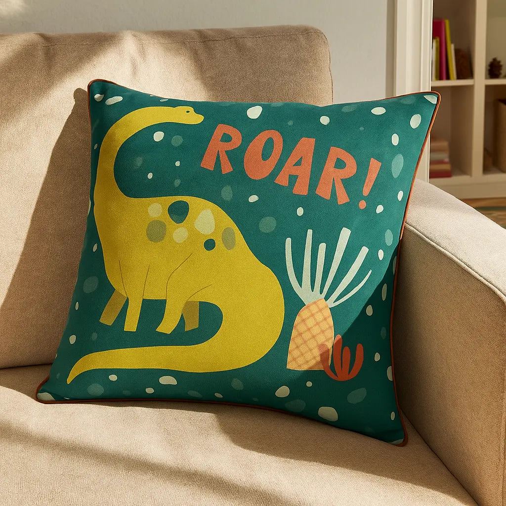 Roar Dino Cushion Velvet
