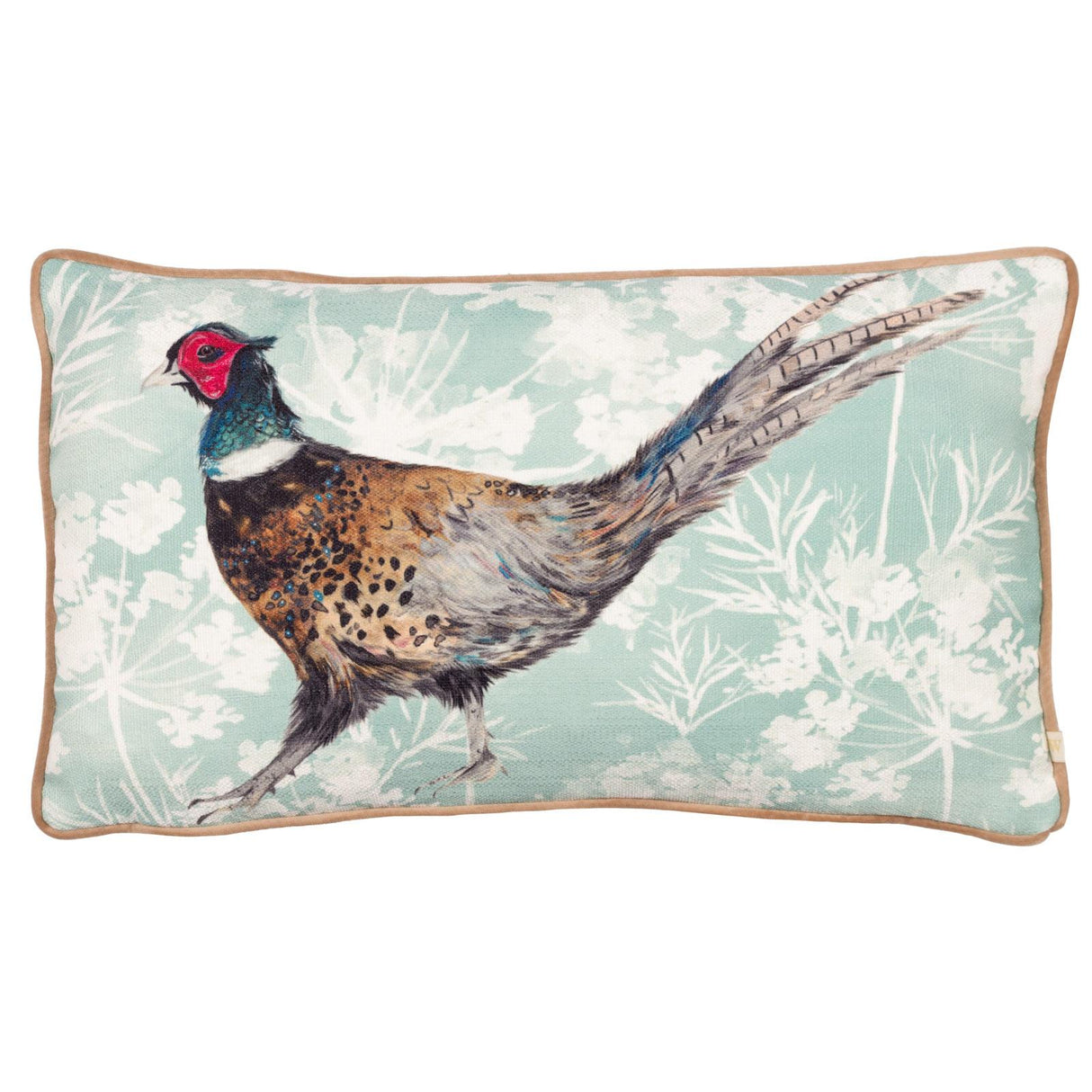 Manor Pheasant Watercolour Cushion Cover 12" x 20" by Wylder