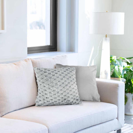 Lush Faux Rabbit Fur Cushion Cover 17" x 17" (43cm x 43cm) by Emma Barclay