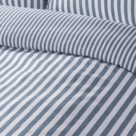 Brushed Cotton Flannelette Stripe Duvet Cover Set by Catherine Lansfield